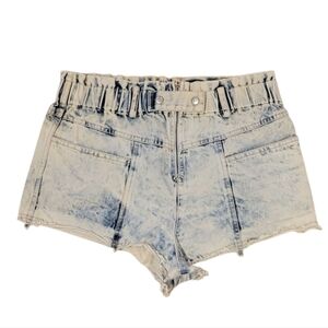 Sea New York Birdie Bleached Denim Jean Shorts Distressed Cut Off Size 4 Zipper